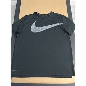 Nike Pro Extra Large Adult Shirt Black Short Sleeve Workout Dri Fit Mens